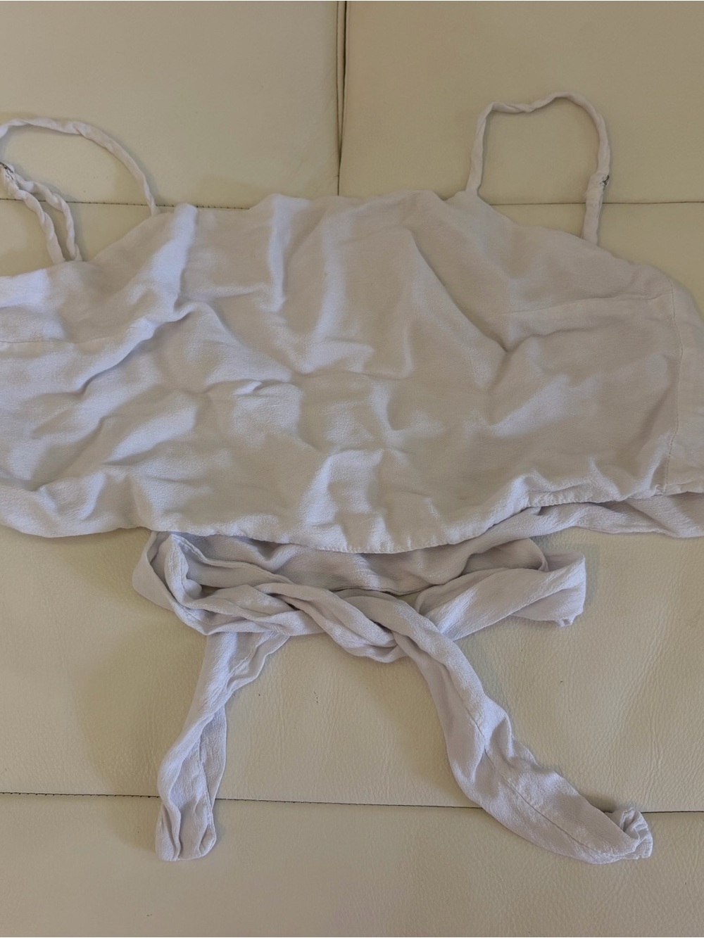 Brandy Melville White Tie-Back Bandeau Top